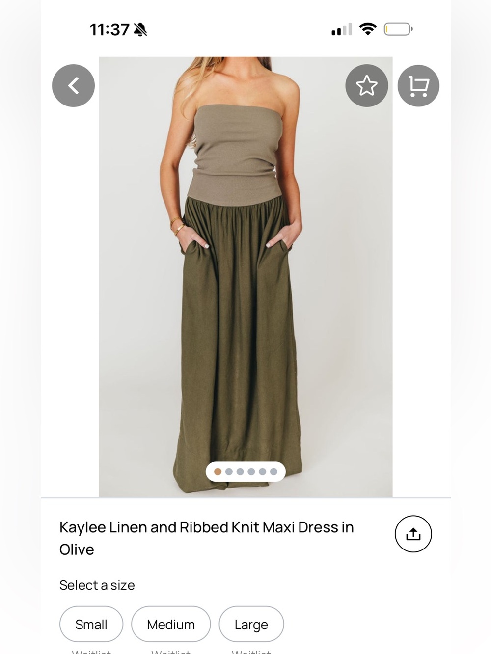 Kaylee Olive Linen Ribbed-Knit Maxi Skirt